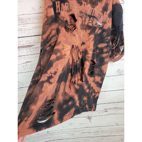 Harley Davidson Tie Dye San Diego Grunge Biker Motorcycle T-shirt Men's Sz XL - Picture 7 of 9